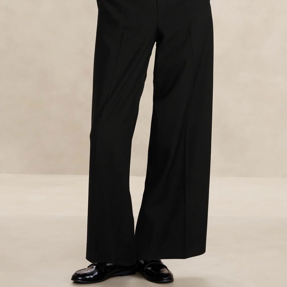 BANANA REPUBLIC HAYDEN WIDE-LEG TROUSER - SIZE 8 REG x, BLACK